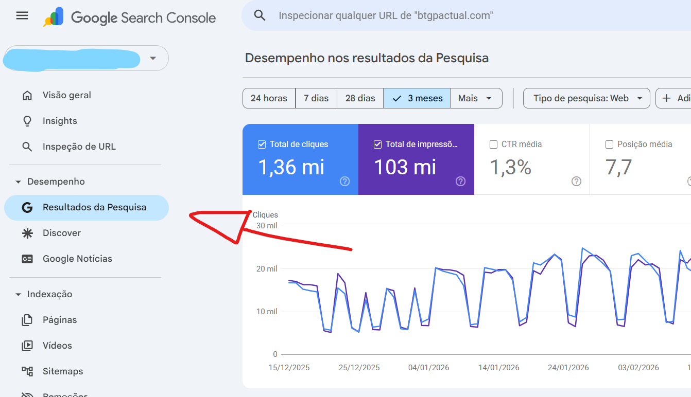 Passo 2 - clicar em resultados da Pesquisa